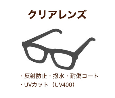 伊達メガネ用クリアレンズ