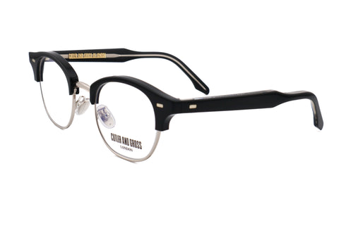 CUTLER AND GROSS CGOP 1333 col.01 Black Silver 眼鏡 サーモント 側面