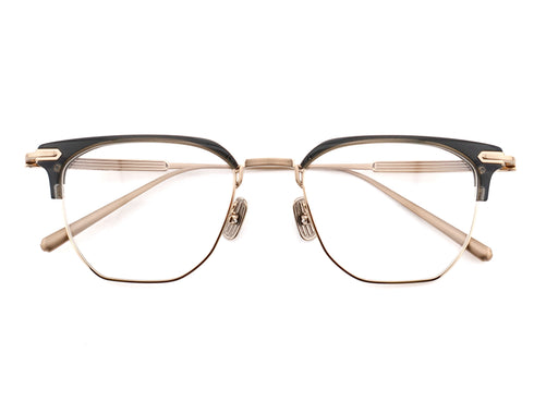 Lunetta BADA 73/09 col.0140 DARK GREY・GRACE GOLD 眼鏡 サングラス サーモントフレーム 正面画像
