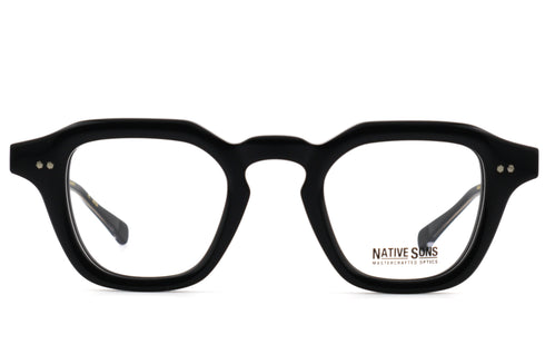 NATIVE SONS Usonia col.Black(ネイティブサンズ ユーソニア)黒縁セルフレーム 多角形 ウェリントンシェイプ 正面