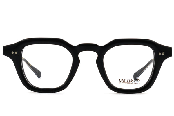 NATIVE SONS Usonia col.Black(ネイティブサンズ ユーソニア)黒縁セルフレーム 多角形 ウェリントンシェイプ 正面
