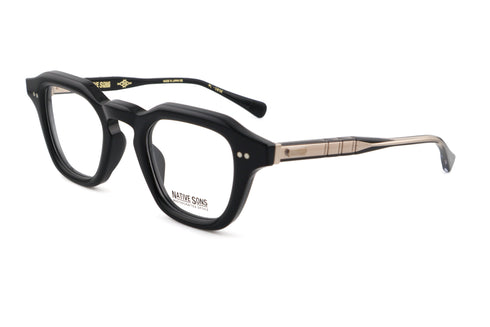 NATIVE SONS Usonia col.Black(ネイティブサンズ ユーソニア)黒縁セルフレーム 多角形 ウェリントンシェイプ 側面