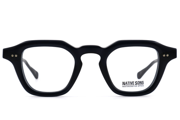 NATIVE SONS Usonia col.Indigo(ネイティブサンズ ユーソニア)黒縁セルフレーム 多角形 ウェリントンシェイプ 正面
