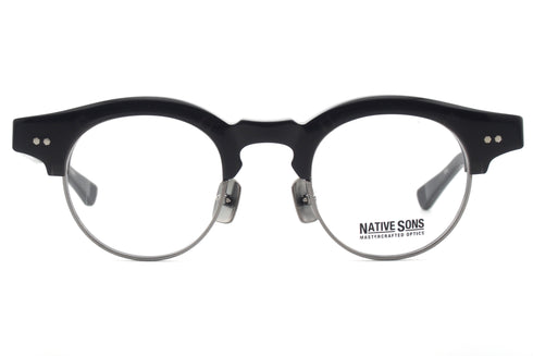 NATIVE SONS(ネイティブサンズ) Hitchcock(ヒッチコック) col.Black Crystal サーモント ブロウ 眼鏡 サングラス コンビネーションフレーム 正面画像