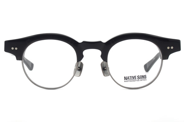 NATIVE SONS(ネイティブサンズ) Hitchcock(ヒッチコック) col.Black Crystal サーモント ブロウ 眼鏡 サングラス コンビネーションフレーム 正面画像