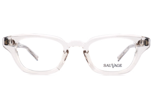 SAUVAGE(サヴァージュ) Lady Jane(レディジェーン)col.Light Grey Crystal 眼鏡 サングラス セルフレーム キャットアイシェイプ クリアフレーム 正面画像