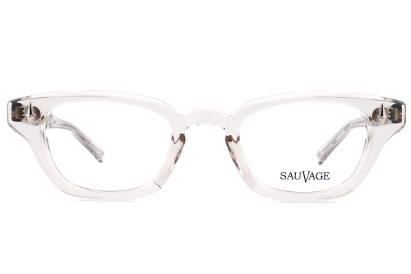 SAUVAGE(サヴァージュ) Lady Jane(レディジェーン)col.Light Grey Crystal 眼鏡 サングラス セルフレーム キャットアイシェイプ クリアフレーム 正面画像