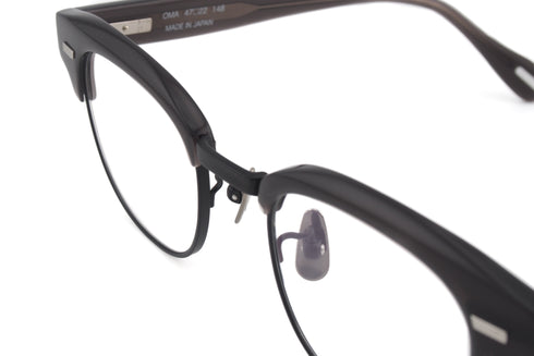 YUICHI TOYAMA.(ユウイチトヤマ) U-151 OMA col.04 Charcoal Gray Matt Black サーモント ブロウ 眼鏡 サングラス コンビネーションフレーム ブリッジ