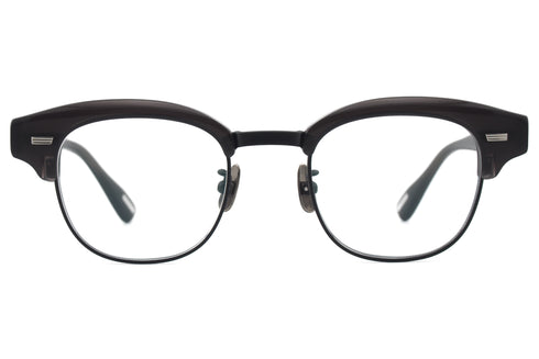 YUICHI TOYAMA.(ユウイチトヤマ) U-151 OMA col.04 Charcoal Gray Matt Black サーモント ブロウ 眼鏡 サングラス コンビネーションフレーム 正面画像