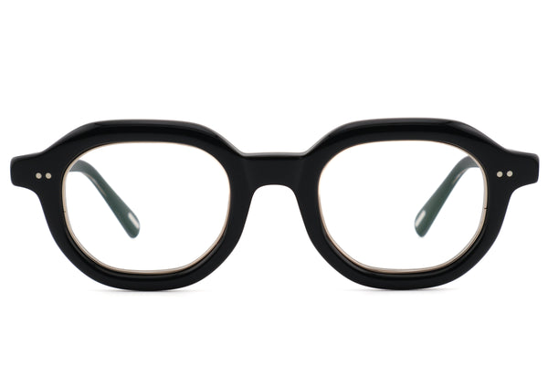 YUICHI TOYAMA.(ユウイチトヤマ) U-185 BRS col.01 Black/Gold 正面 物撮り