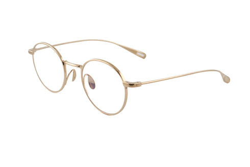 YUICHI TOYAMA. U-186 Lerner col.01 White Gold ユウイチトヤマ 眼鏡 メタルフレーム ラウンドシェイプ 斜め