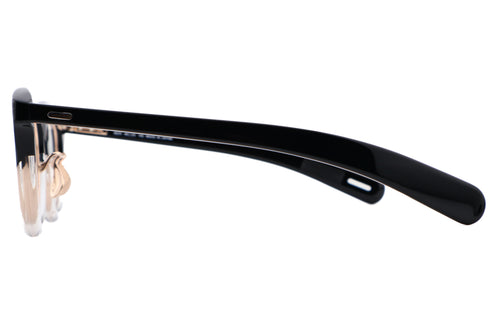 YUICHI TOYAMA U-171 BER セルフレーム メガネ col.02 Black + Clear half White gold ブラック クリア ハーフ ホワイトゴールド サイド